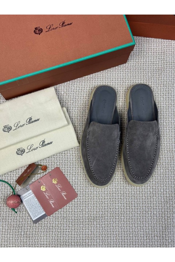 Мужские Мюли Loro Piana Babouche Walk серый