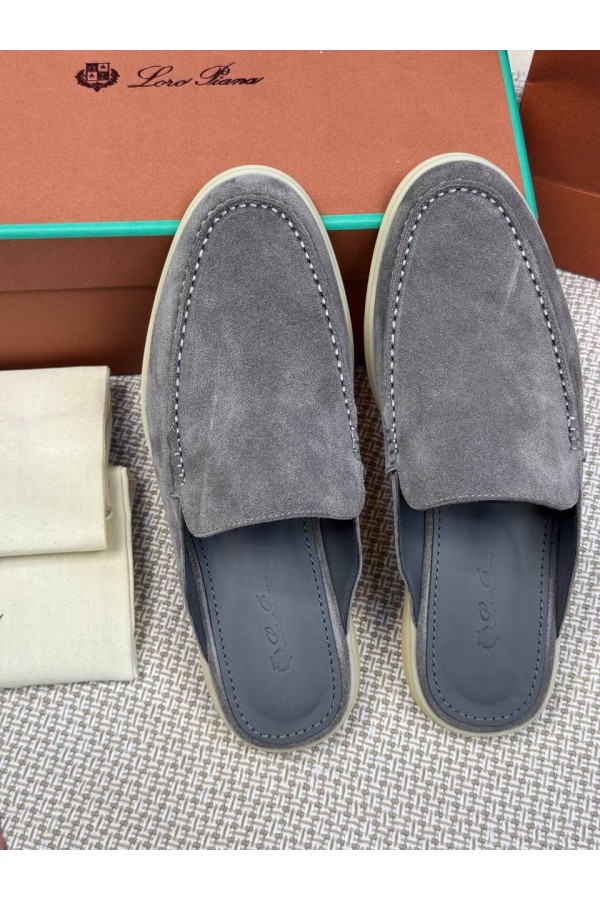 Мужские Мюли Loro Piana Babouche Walk серый