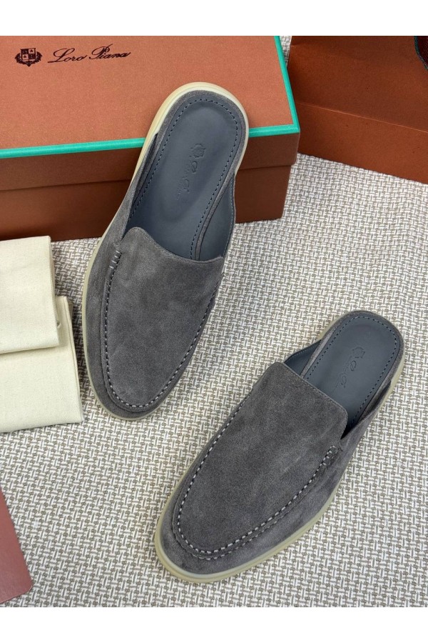Мужские Мюли Loro Piana Babouche Walk серый