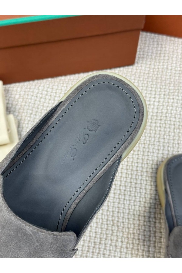 Мужские Мюли Loro Piana Babouche Walk серый