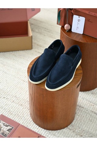 Мужские лоферы  LORO PIANA   Summer Walk темно синие