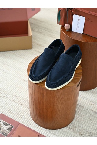 Мужские лоферы  LORO PIANA   Summer Walk темно синие