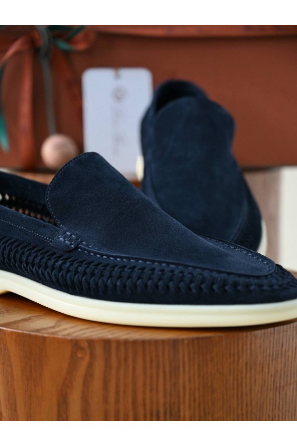 Мужские лоферы  LORO PIANA   Summer Walk темно синие
