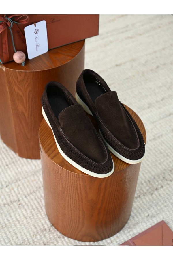 Мужские лоферы  LORO PIANA Summer Walk темно-коричневая