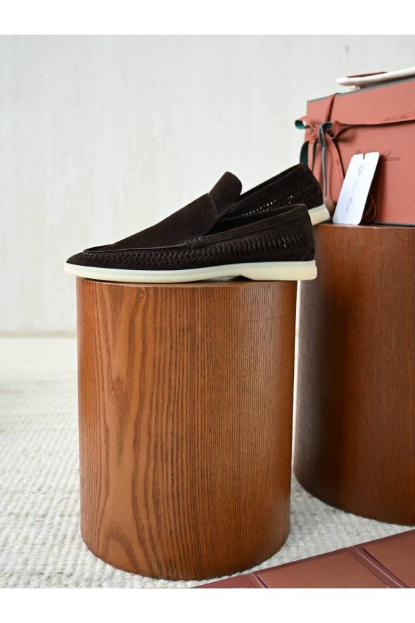 Мужские лоферы  LORO PIANA Summer Walk темно-коричневая