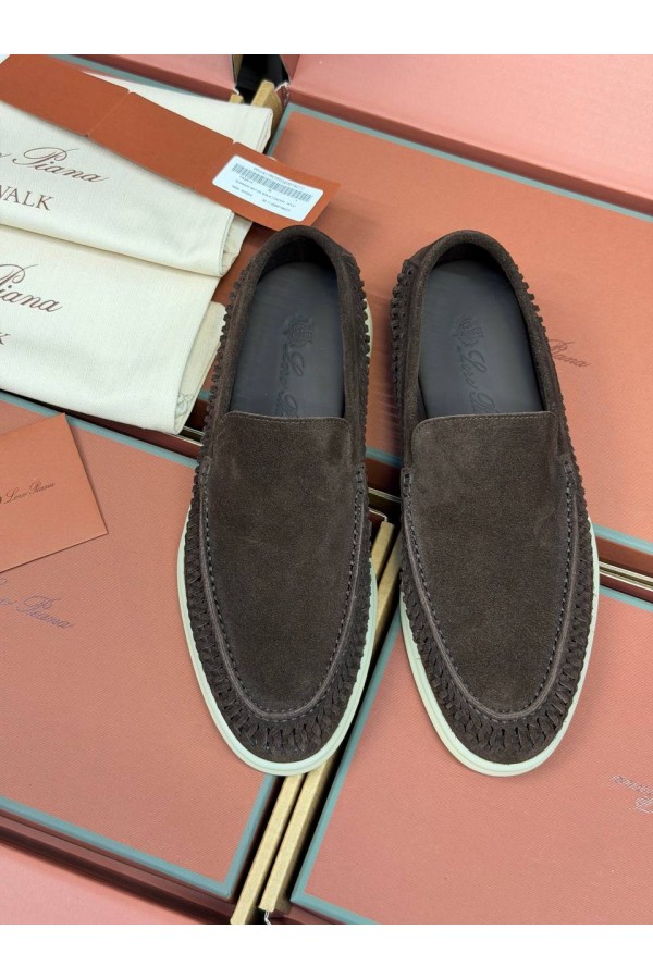 Мужские лоферы  LORO PIANA Summer Walk темно-коричневая