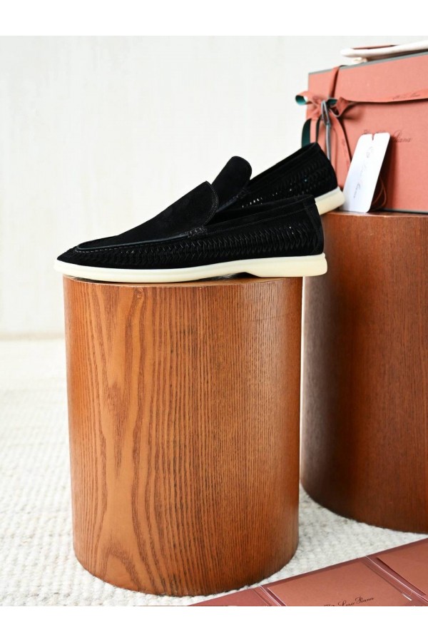Мужские лоферы Loro Piana Summer Walk черный