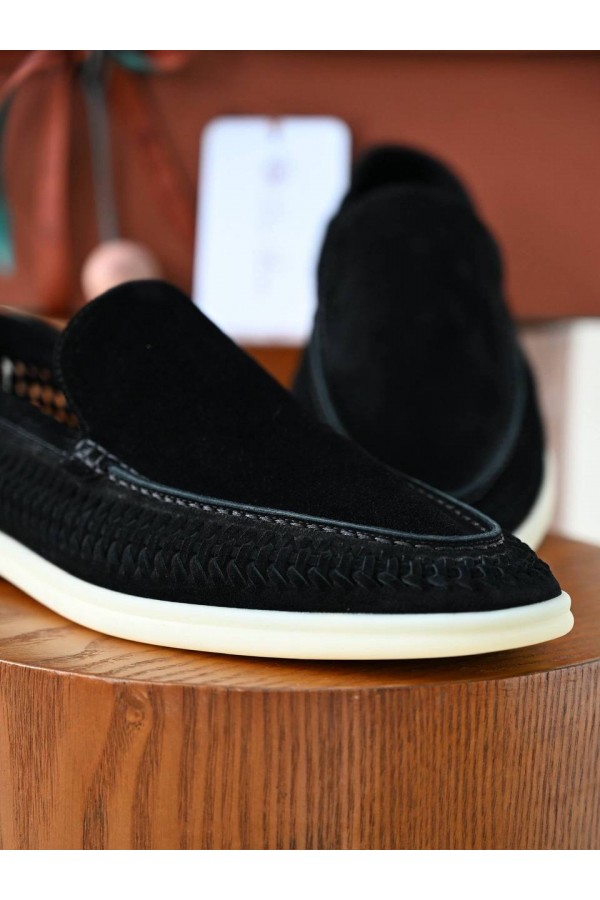Мужские лоферы Loro Piana Summer Walk черный