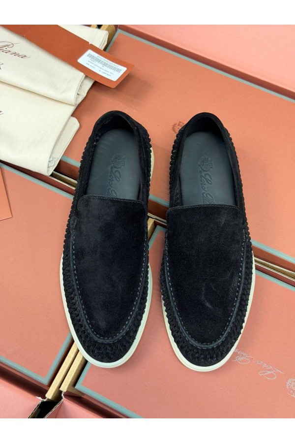 Мужские лоферы Loro Piana Summer Walk черный