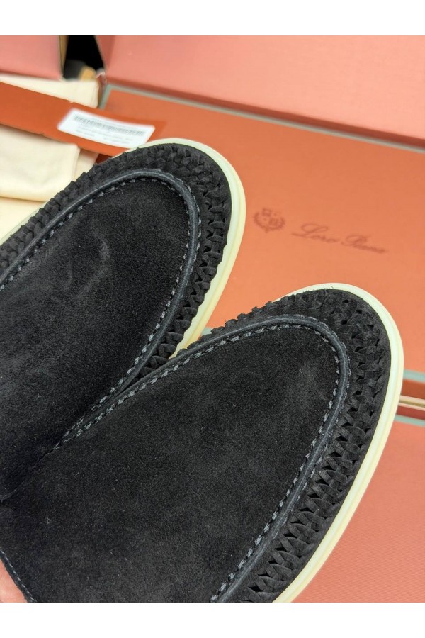 Мужские лоферы Loro Piana Summer Walk черный