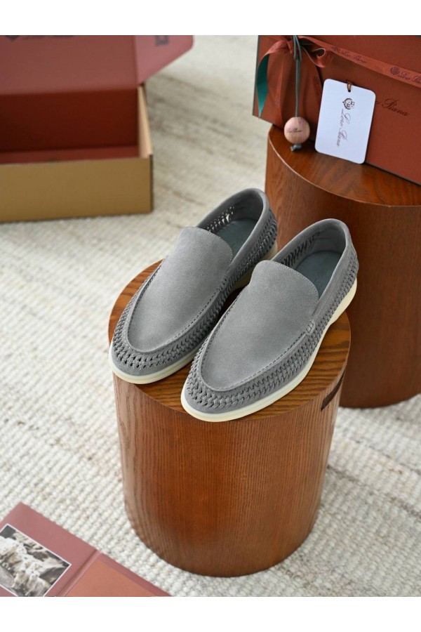 Мужские лоферы Loro Piana Summer Walk серый
