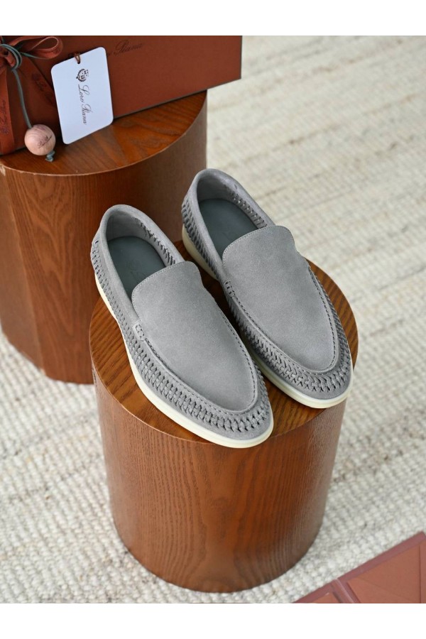 Мужские лоферы Loro Piana Summer Walk серый