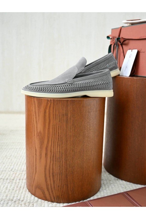 Мужские лоферы Loro Piana Summer Walk серый