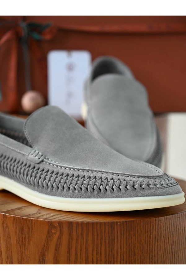 Мужские лоферы Loro Piana Summer Walk серый