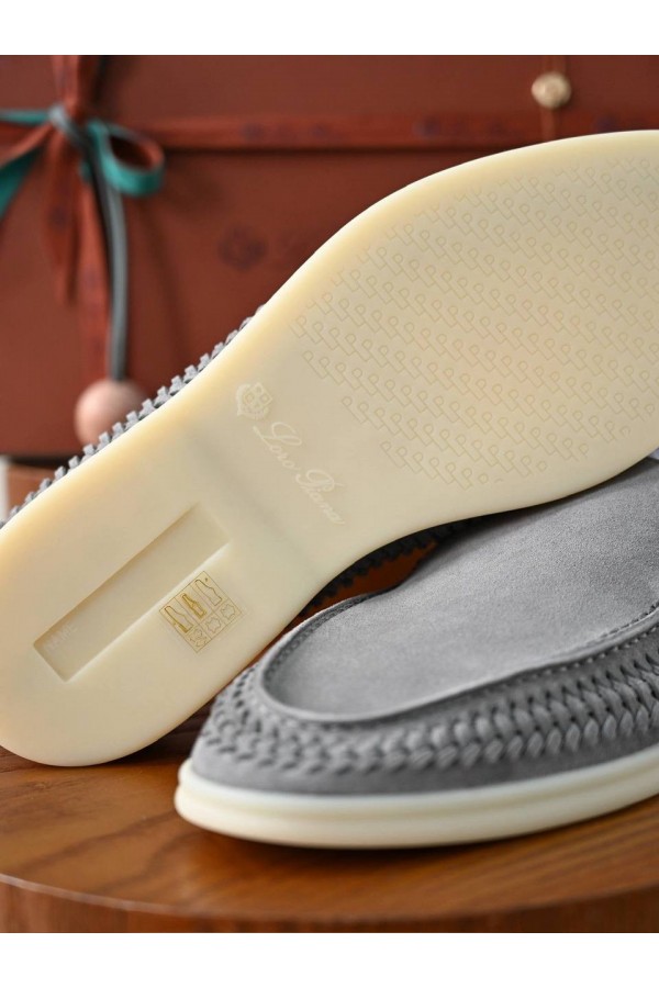 Мужские лоферы Loro Piana Summer Walk серый