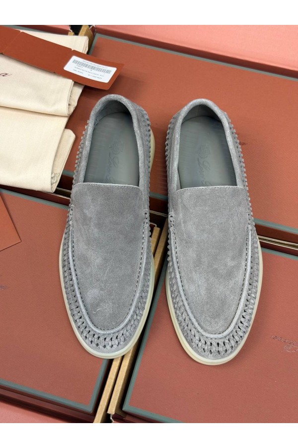 Мужские лоферы Loro Piana Summer Walk серый