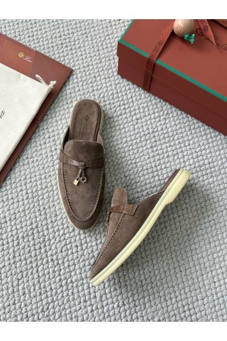 Женские мюли LORO PIANA Charms Walk Babouche Коричневый 