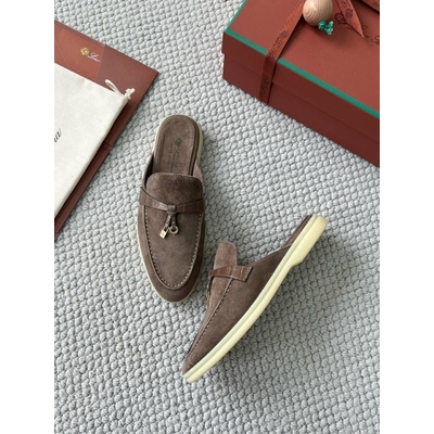 Женские мюли LORO PIANA Charms Walk Babouche Коричневый 