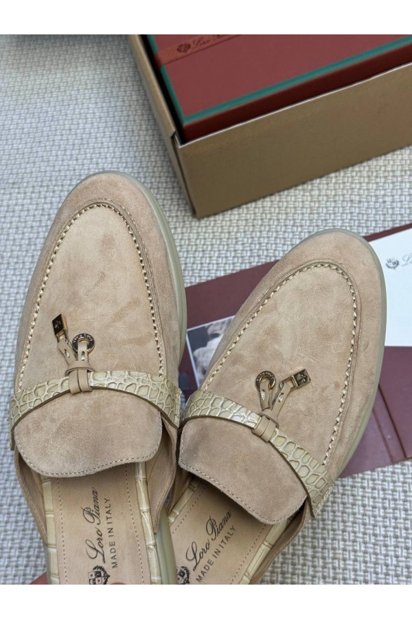 Женские мюли LORO PIANA Charms Walk Babouche Бежевый