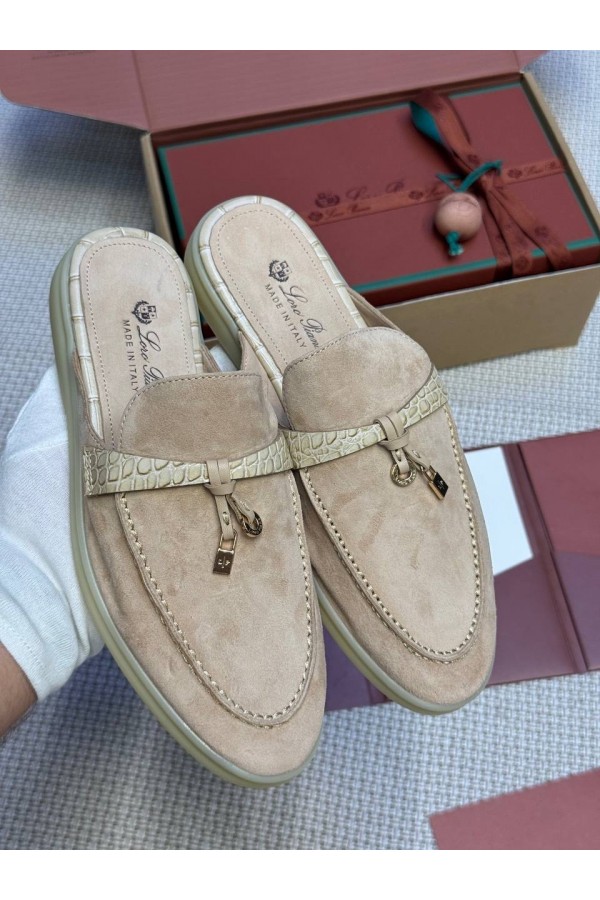 Женские мюли LORO PIANA Charms Walk Babouche Бежевый