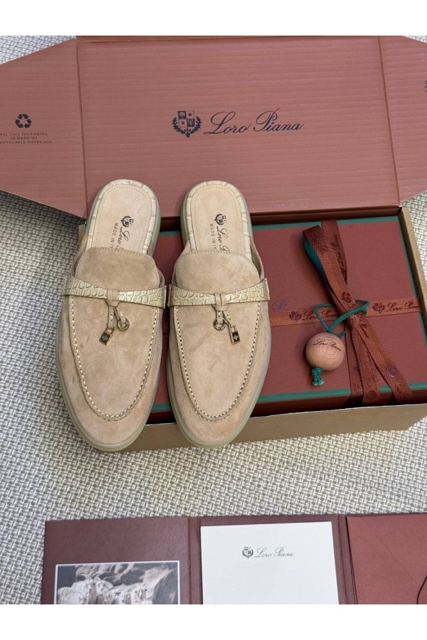 Женские мюли LORO PIANA Charms Walk Babouche Бежевый