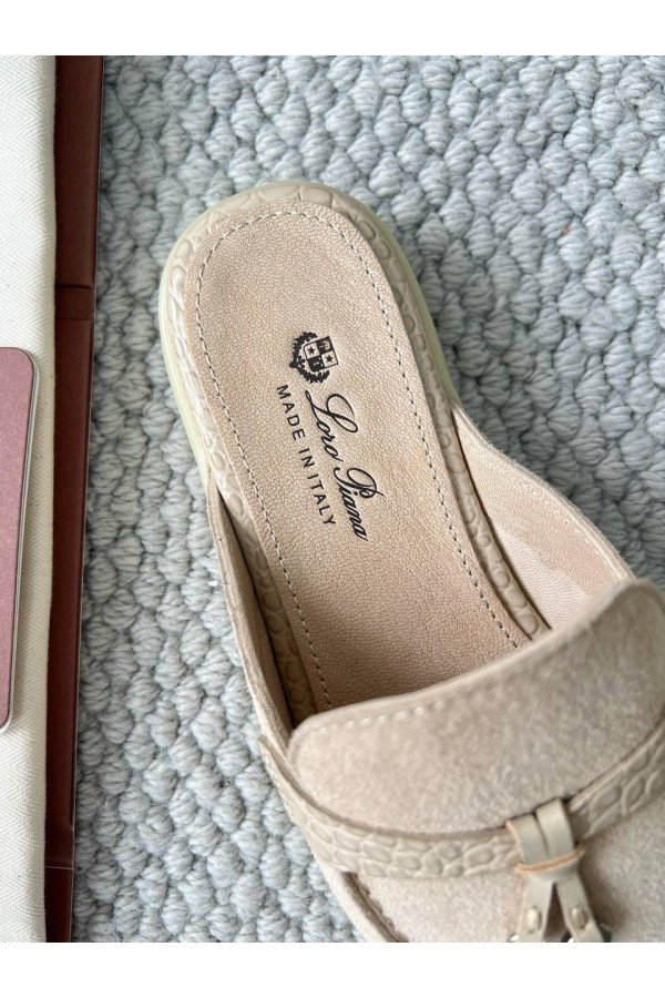Женские мюли LORO PIANA Charms Walk Babouche Бежевый