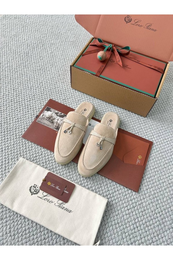 Женские мюли LORO PIANA Charms Walk Babouche Бежевый
