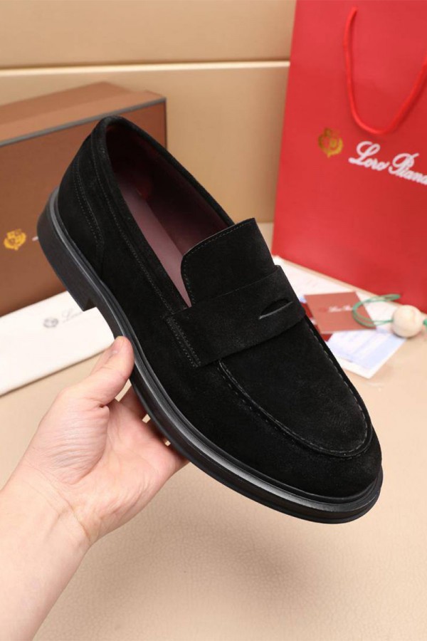 Замшевые лоферы Loro Piana Travis - Black