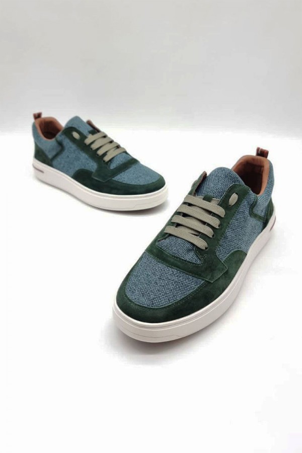 Комбинированные кроссовки Loro Piana Newport - Green
