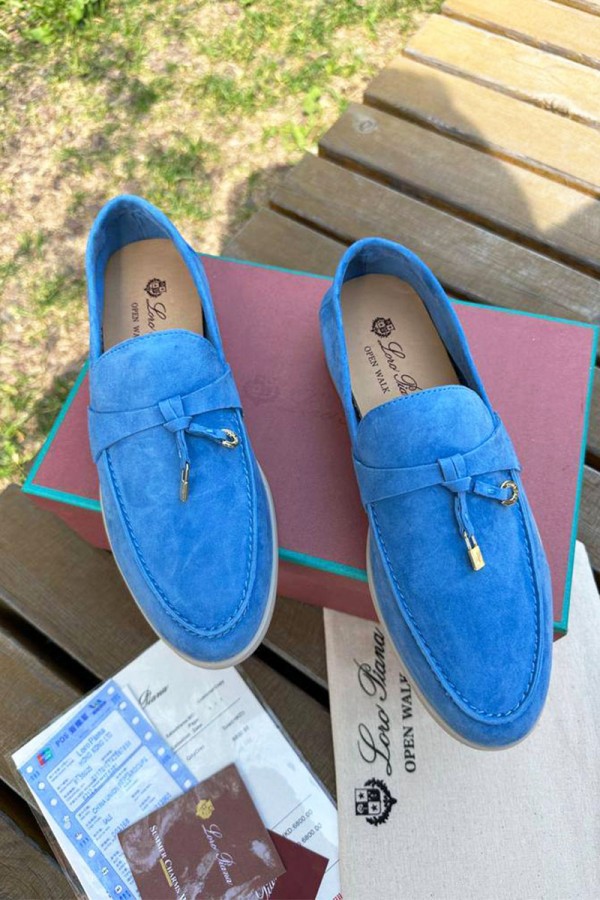 Женские замшевые лоферы Loro Piana Open Walk