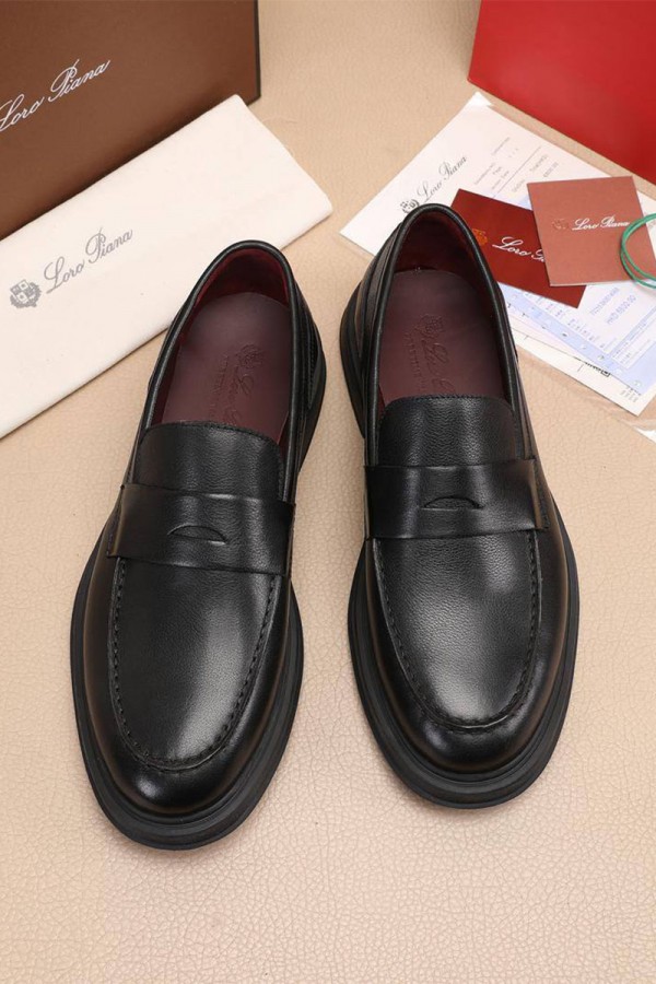 Кожаные лоферы Loro Piana Travis - Black