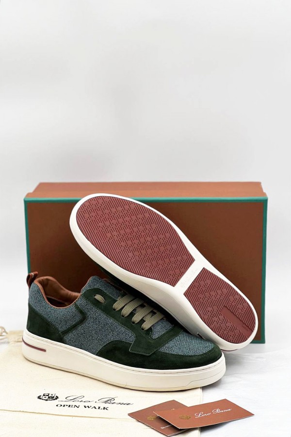 Комбинированные кроссовки Loro Piana Newport - Green