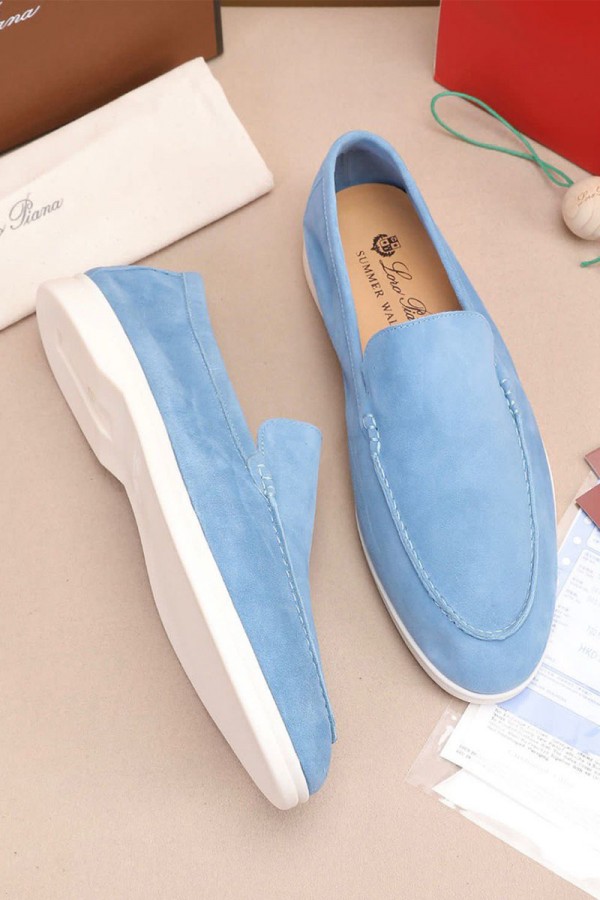 Мужские замшевые лоферы Loro Piana Summer Walk