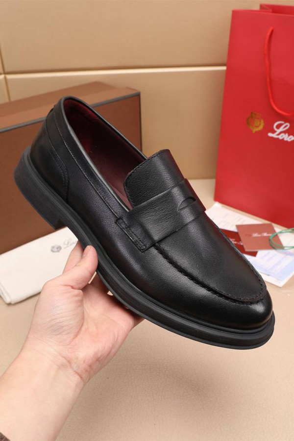 Кожаные лоферы Loro Piana Travis - Black