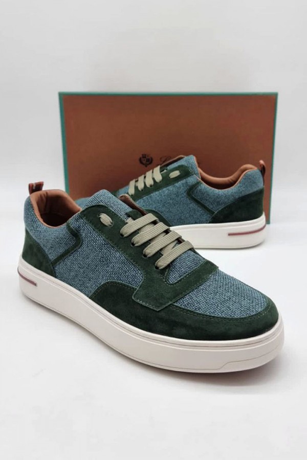 Комбинированные кроссовки Loro Piana Newport - Green