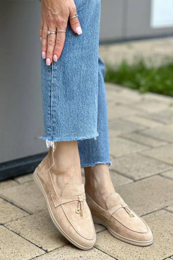 Женские замшевые лоферы Loro Piana Open Walk