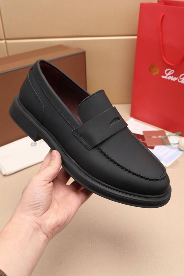 Кожаные лоферы Loro Piana Travis - Black