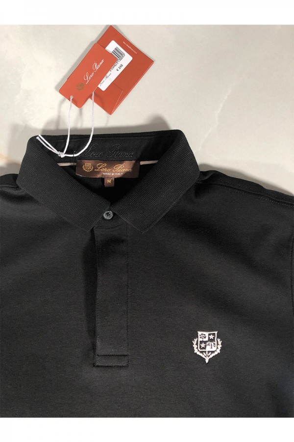 Поло с длинным рукавом Loro Piana logo-embroidered - Black