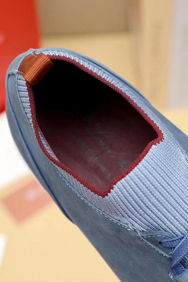 Замшевые кроссовки Loro Piana Soho Walk - Blue