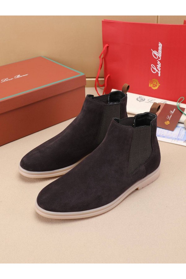 Замшевые ботинки с мехом Loro Piana