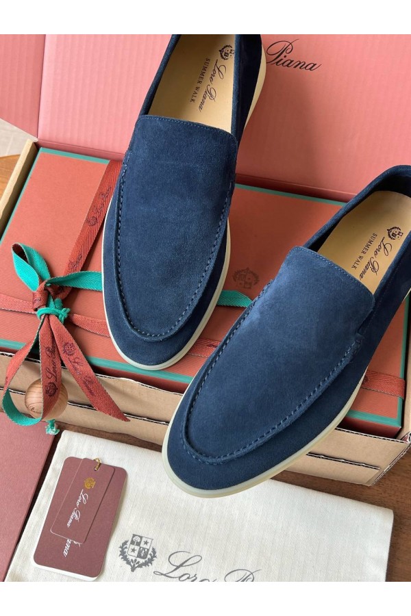 Замшевые лоферы Loro Piana Premium - Navy
