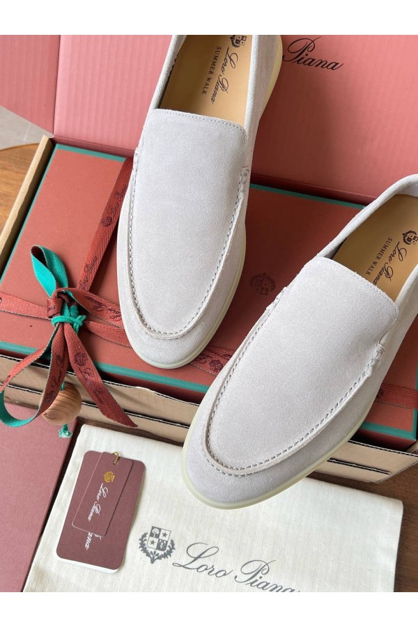 Замшевые лоферы Loro Piana Premium - White
