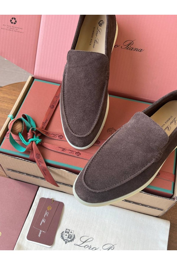 Замшевые лоферы Loro Piana Premium - Brown