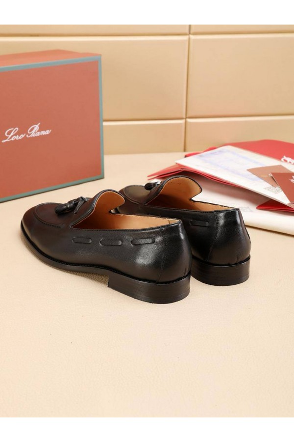 Кожаные лоферы Loro Piana tassel - Black