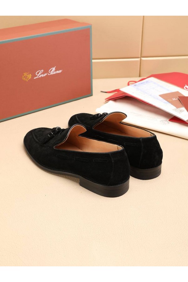 Замшевые лоферы Loro Piana tassel - Black