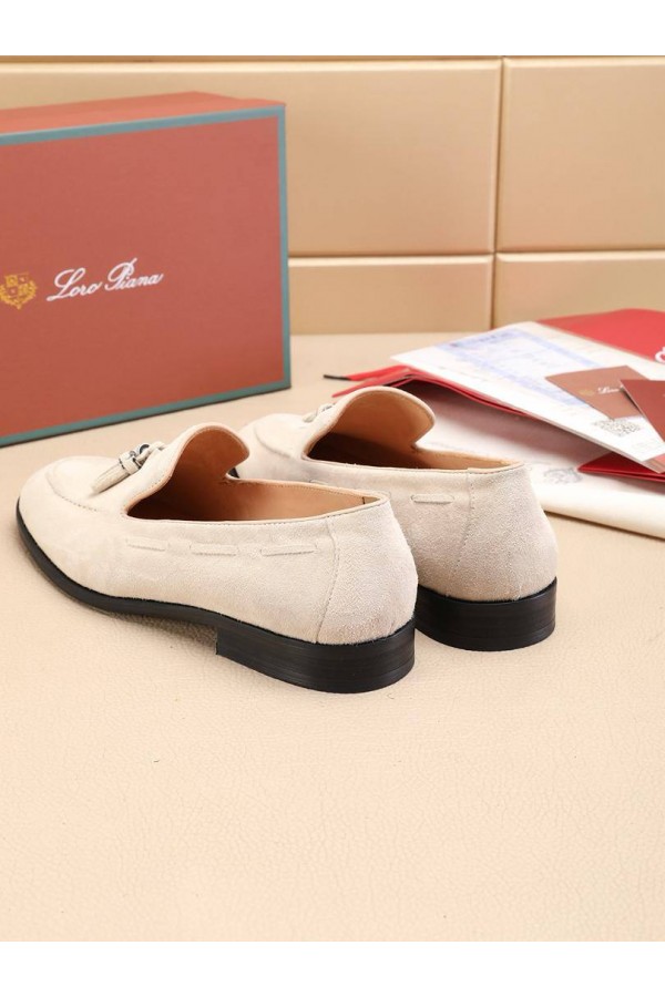 Замшевые лоферы Loro Piana tassel - Beige
