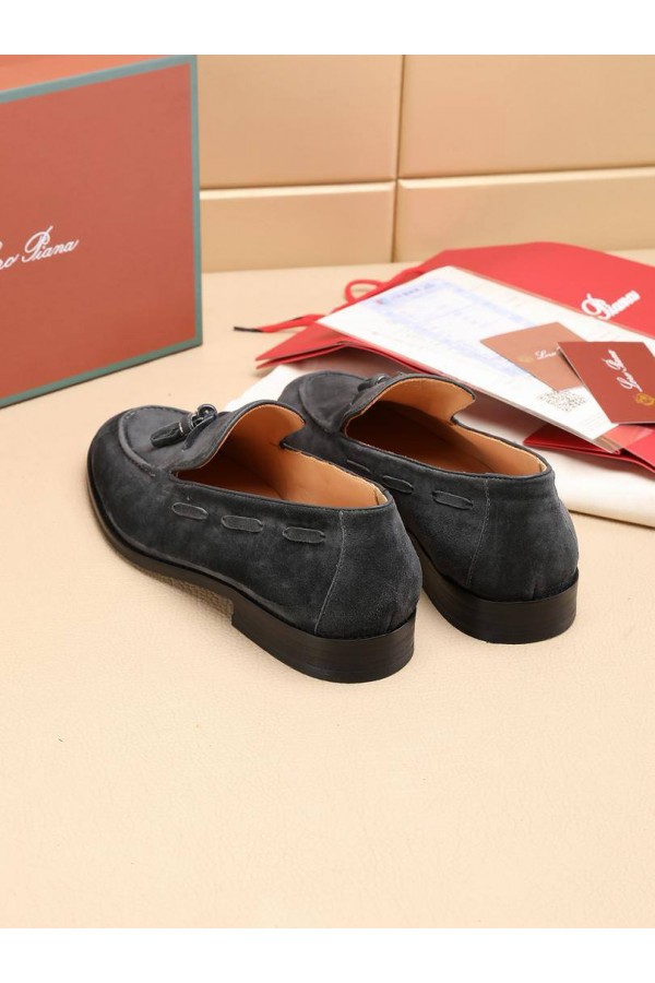 Замшевые лоферы Loro Piana tassel - Grey