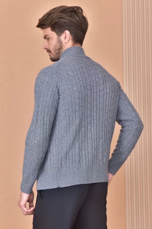 Кашемировый свитер Loro Piana Premium zip-up - Grey