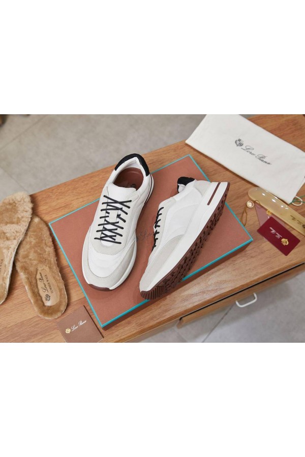 Замшевые кроссовки Loro Piana Week End Walk - White