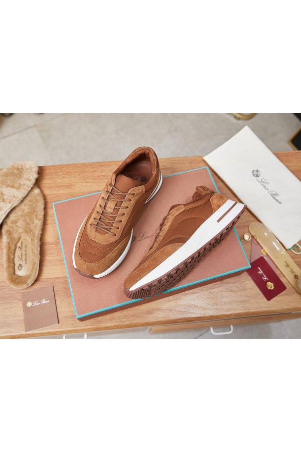 Замшевые кроссовки Loro Piana Week End Walk - Brown